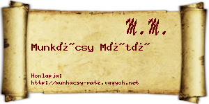 Munkácsy Máté névjegykártya